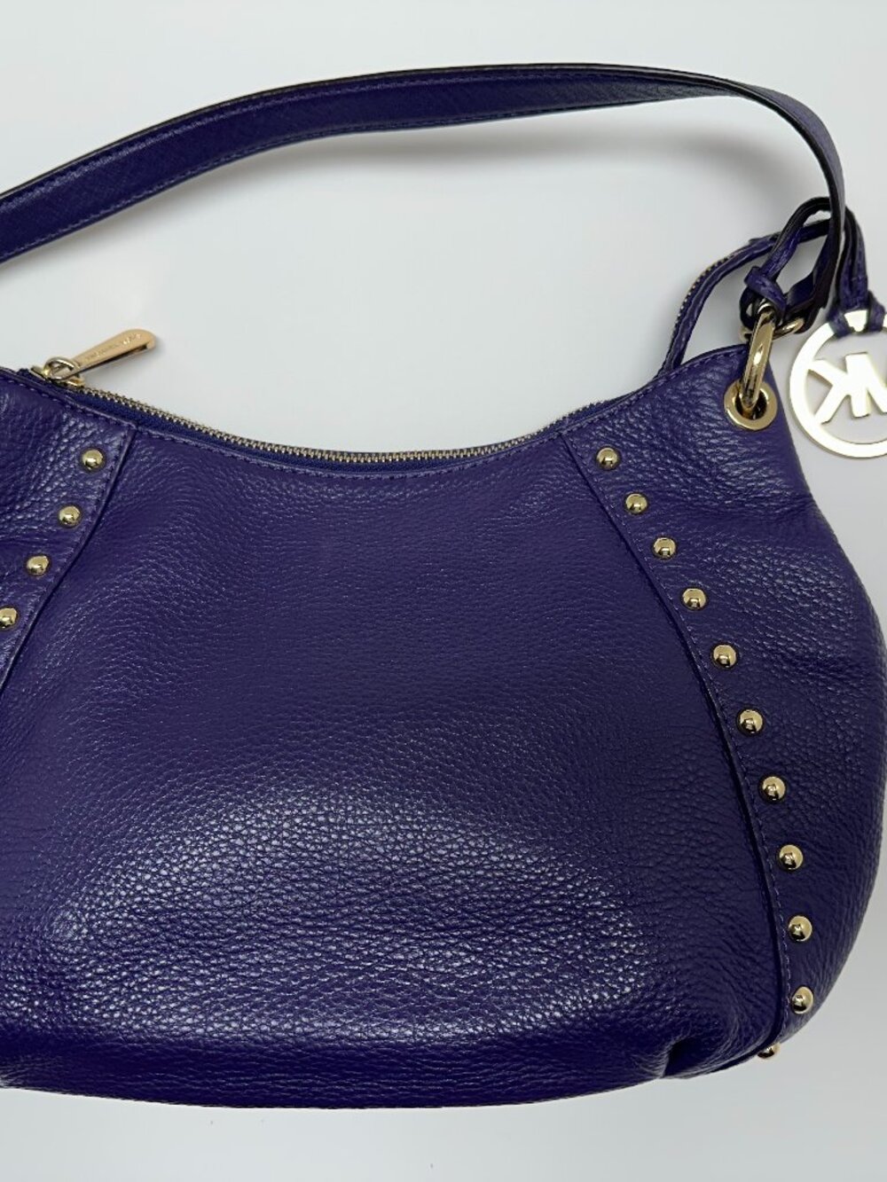 Michael Kors Fulton Hobo Shoulder Bag In Purple Pebbled Leather